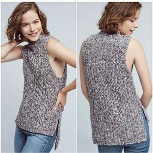 Anthropologie Moth Joelle Knit Turtleneck Sleeveless Sweater Tunic Small